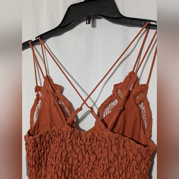 New! Intimately Free People Rust Color Adella Camisole Crochet Lace Top Size S - Picture 14 of 16